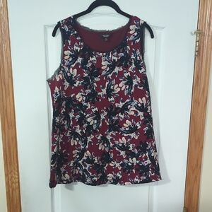 Vera Wang Maroon Tank Top with Floral Design Tote 4